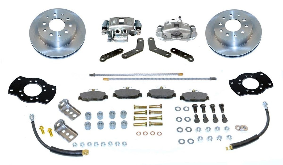 Rear Drum-Disc Brake Performance Kit Gray Calipers 91-04 Dakota